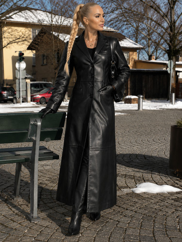 Trench lungo donna pelle - , di
