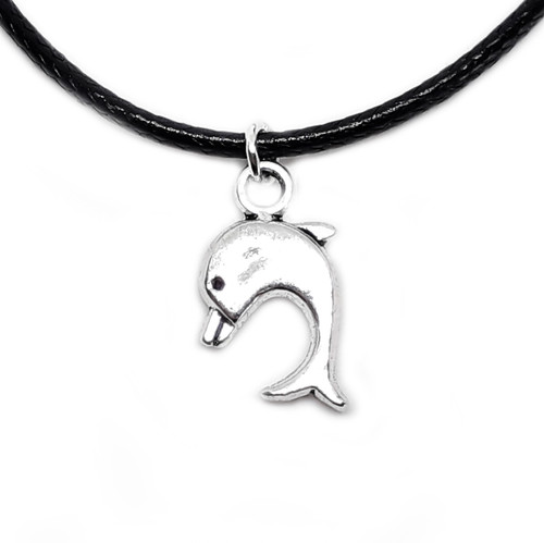 Collana con delfino - delfino, argento