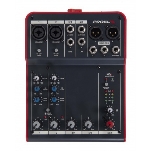 Proel mq6 mixer ultra compatto - proel, ultra-compatto