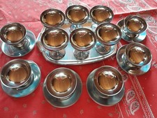 coppette gelato in acciaio servizio da 6 con piattino vassoio coppe da macedonia