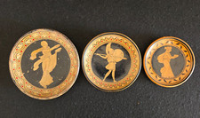Vintage 3 Piatti Decorativi da Parete Copie di Ceramica Greca