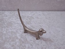 Akdwc F- Metallo Progettazione Cane Bassotto Porta Anelli Argento - Vintage -