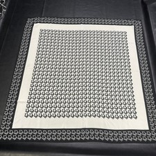 Sciarpa di seta vintage Christian Dior modello trotter blu navy e panna