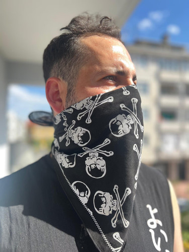 Bandana teschio nero - , cotone