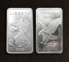 1 OZ LINGOTTO DI TITANIO - AMERICAN EAGLE - WALKING LIBERTY - USA AQUILA - ONCIA FINTITAN