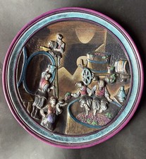 Dorgali Ceramica Grande Piatto Sardo Dipinto 43cm Vendemmia Sardegna 900