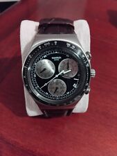 swatch chrono irony v8 4 jewels, cinturino in pelle, raro, usato