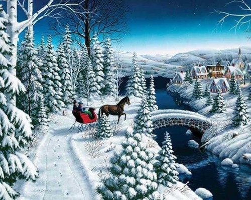 Puzzle springbok sleigh - puzzle,
