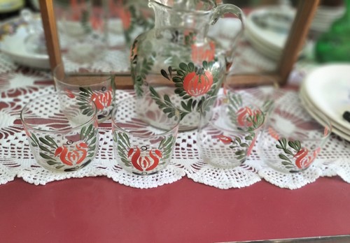 Brocca con bicchieri - brocca, vetro
