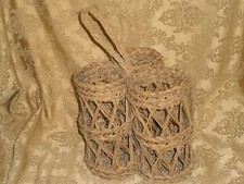 VINTAGE PORTABOTTIGLIE CORDA DECORATIVO ESPOSIZIONE ACQUA VINO 