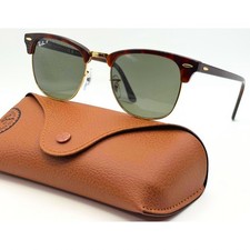 *NUOVO* Ray-Ban RB3016 Clubmaster Tartaruga lucida, lente polarizzata G-15