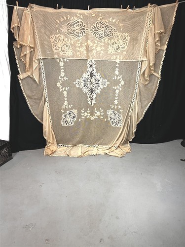 Antico copriletto pizzo rete - antico,
