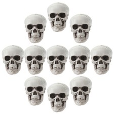  12 mini teschi di plastica - teschi in miniatura, riempitivi per vasi, figurine