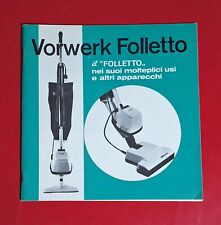 VORWERK FOLLETTO  Manuale Istruzioni in ITALIANO, Anno 1978 - OTTIMO