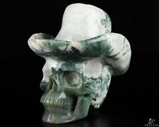 4.7" Green Moss Agate Carved