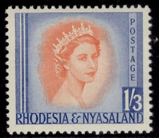 RHODESIA & NYASALAND QEII SG10, 1s 3d red-orange & ultramarine, LH MINT.