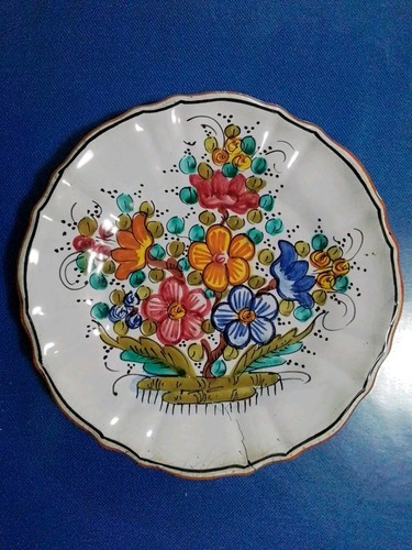Piatto terracotta smaltata - in,