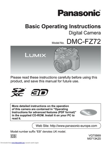 Panasonic dmc fz72 - manuale, di