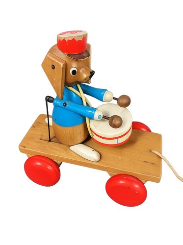 Vintage 1960s wooden dog - 1960s,