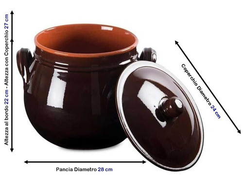 Pentola bombata terracotta con - pentola,