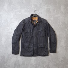 Barbour International Selkirk Giacca Cera Uomo Piccola Nera Foderata Utility Biker S