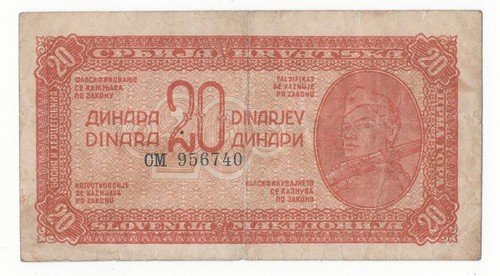 Jugoslavia dinara 1944 - 20,