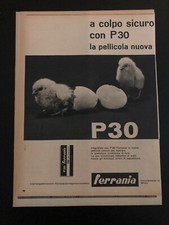 Pubblicità reclame a piena pagina intera foglio pubblicitario epoca Ferrania P30