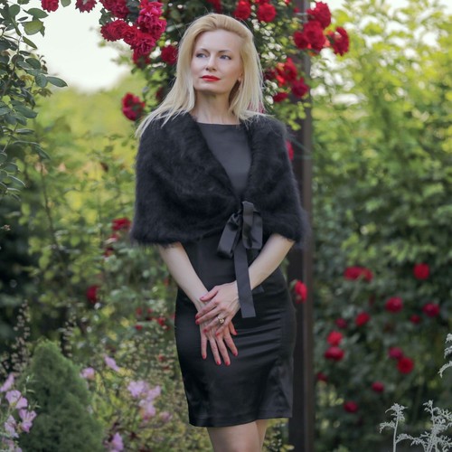 Cardigan nero avvolgente