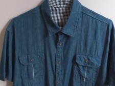Camicia uomo estiva maniche corte colore blu tg. L (ottimo stato)
