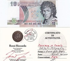 SPECIMEN /PROVA DI STAMPA ISTITUTO POLIGRAFICO E ZECCA 10  FOSCOLO PERIZIATA 