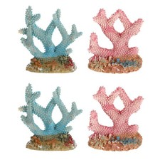  2 Pezzi Resina Decorazione Artigianale Corallo Ornamento Barriera Pesciera Ornamenti