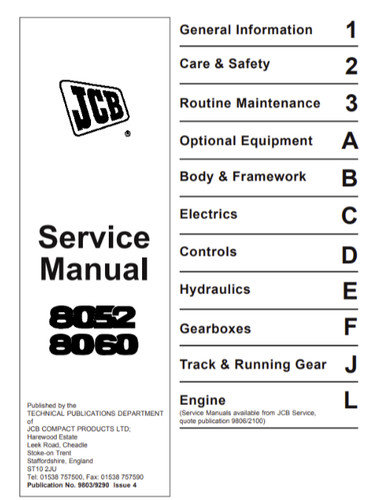 8052 8060 jcb mini - 8060, escavatore