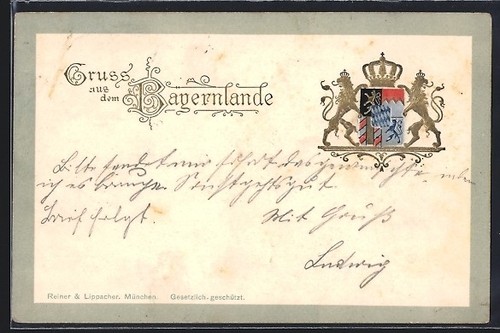 Cartolina stemma reale della - reale,