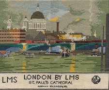 London by LMS treno a vapore ferrovia poster punto croce contato kit/grafico 14s