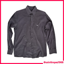 CAMICIA UOMO ETRO TG. 41 COTONE MADE IN ITALY GRIGIO ANTRACITE/NERO