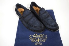 BOTTI scarpe da uomo  MOCASSINO sfoderato ESTIVO  VITELLO suede SCAMOSCIATO blu