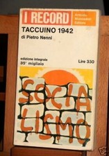 1967 Nenni TACCUINO 1942 /1°edizione/I Record Mondadori