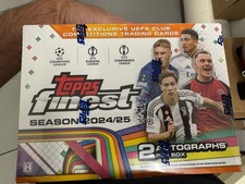 2024-25 Topps Finest UEFA Club Competitions Soccer Hobby Box sigillato in fabbrica