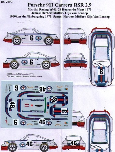 Decal porsche carrera rsr - porsche,