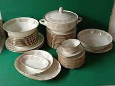 SERVIZIO PIATTI PIANI FONDI DOLCE PORCELLANA FIORI RICHARD GINORI 43 PEZZI. CU47