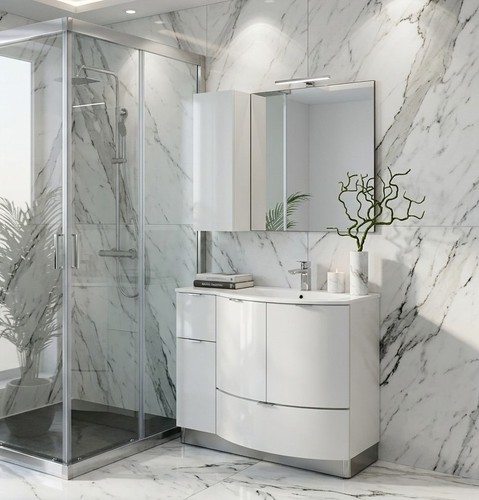 Mobile bagno curvo cm - 96,