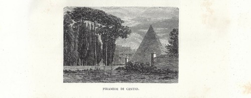 Stampa antica roma piramide - stampa, di