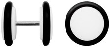 Orecchio Piercing Gioiello a Spina Finti Bianco 6mm Misura E Staffa IN 1, 2x6mm