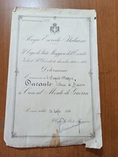 1946 brevetto concessione CROCE AL MERITO DI GUERRA