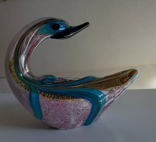 Scultura anatra vetro - vetro, di