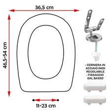SEDILE COPRIWATER COMPATIBILE DOLOMITE LAGO (LUNGO) BIANCO