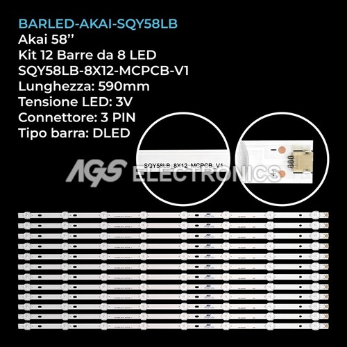 Kit barre strip - 8, led