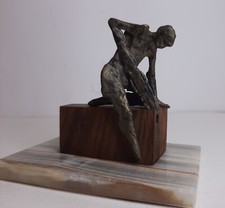 Scultura Uomo Fusione Argento 800 Falegname Arti Mestieri