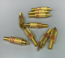 Conf 7 adattatori spina coassiale rca con 3 bordi  rosso diam 9mm 