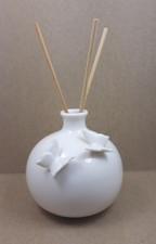 Morena porcellana bottiglia toinda porta profumo con decoro farfalle h 10 cm